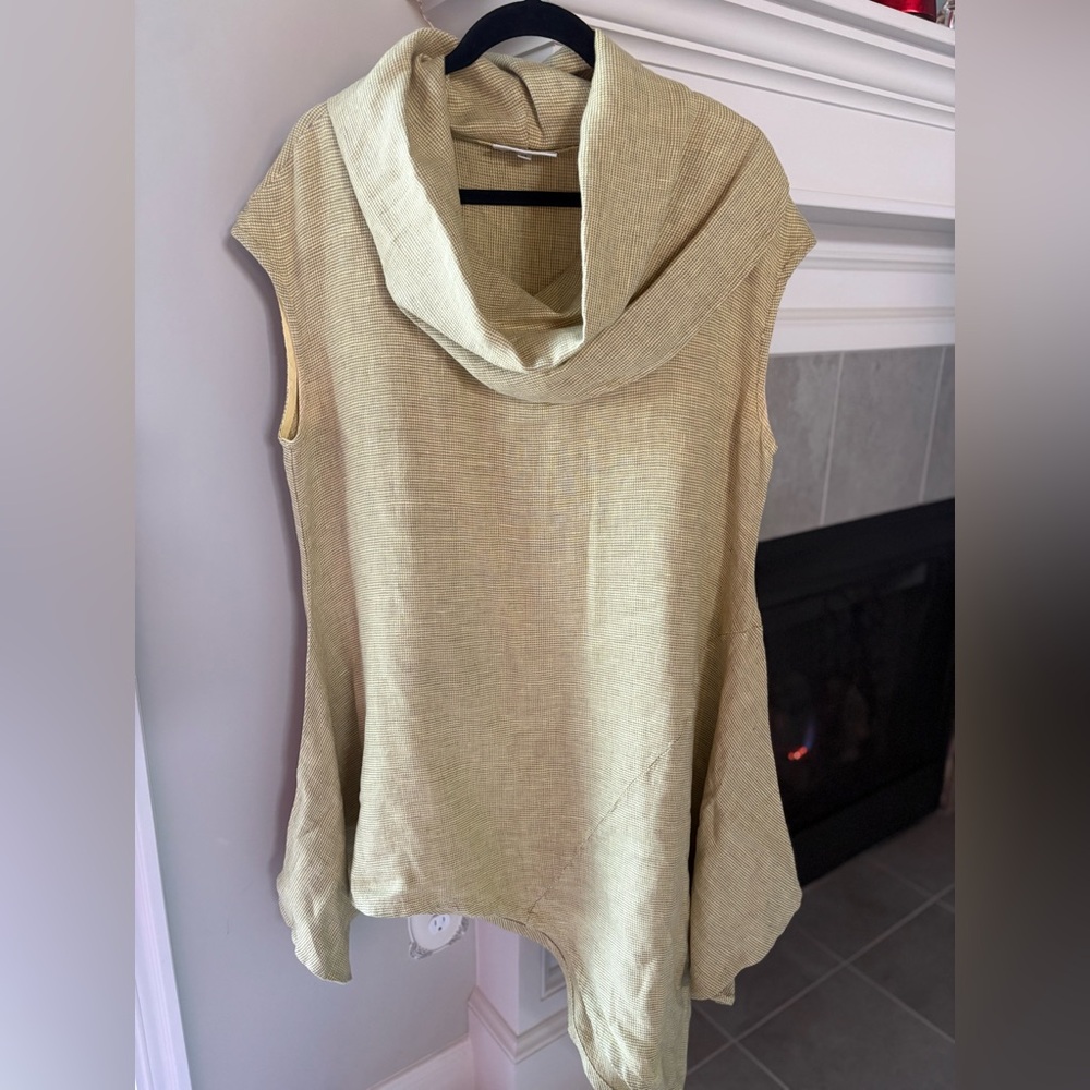 Elegant Cowl Neck Linen Top
